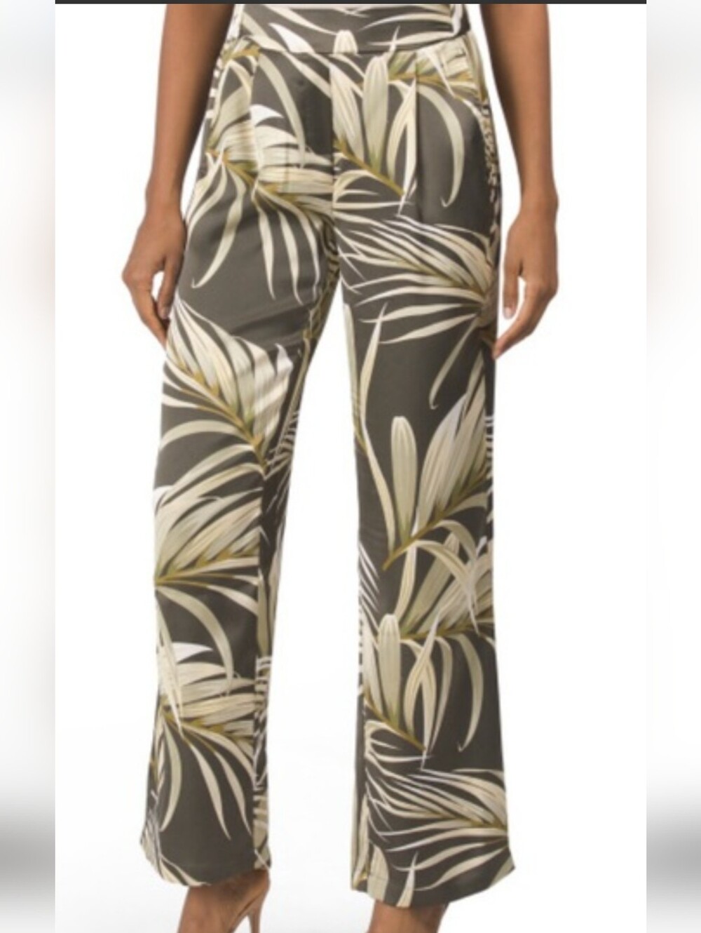 Rachel Zoe Tropical Print Pull-on Pant, Deep Olive